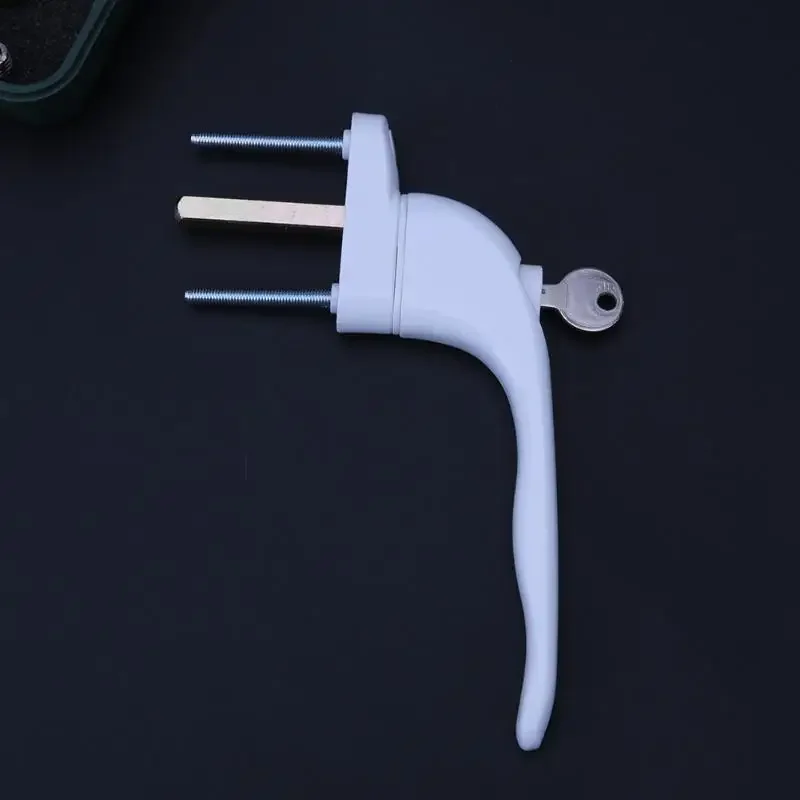 White Aluminum Alloy Window with Locks Universal Door Handle Key for Double Glazing Turning
