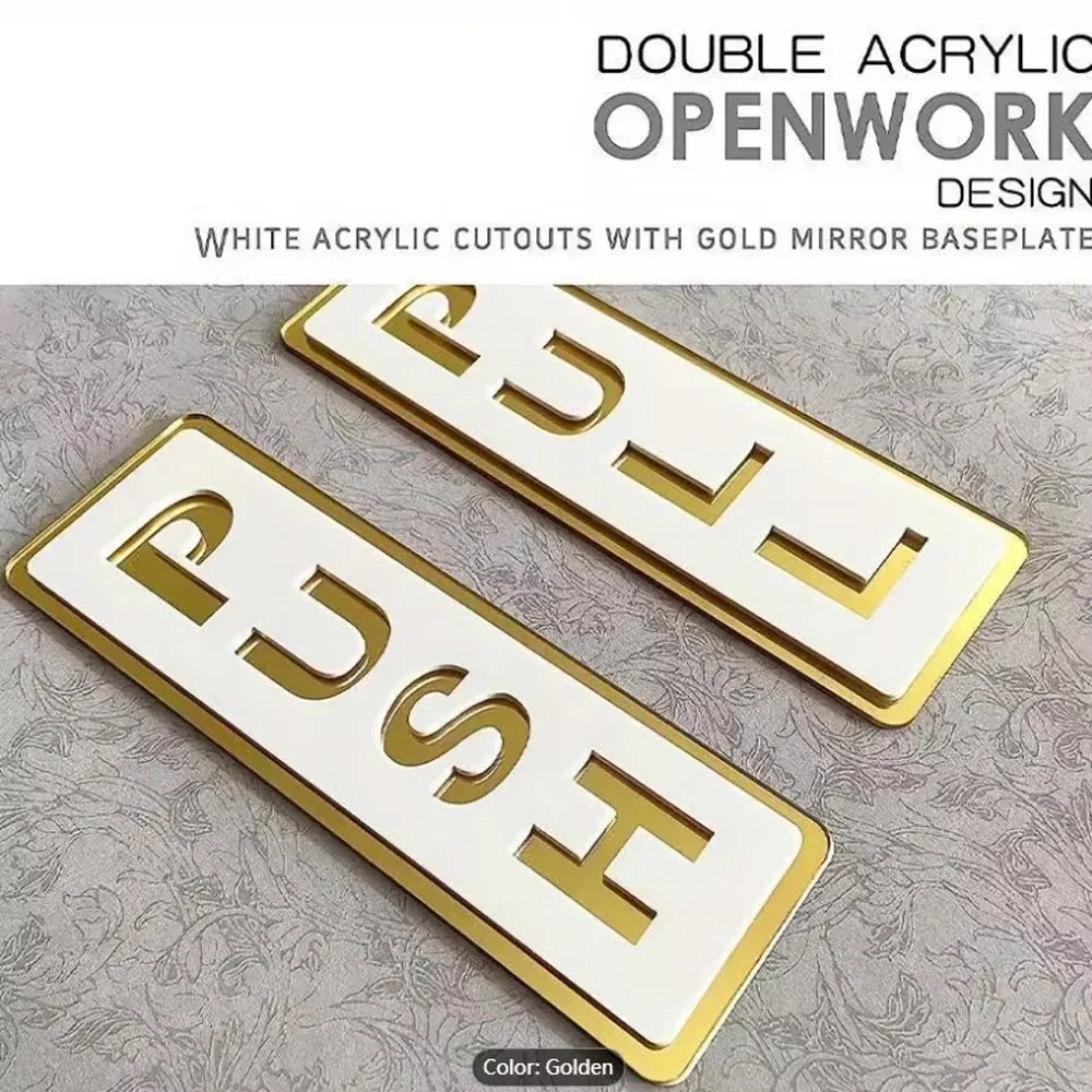 3D Mirror Sticker Acrylic Push Pull Door Sign Letters Push and Pull Symbol Decal Shop Store Hotel Restaurant Cafe Bank Mall