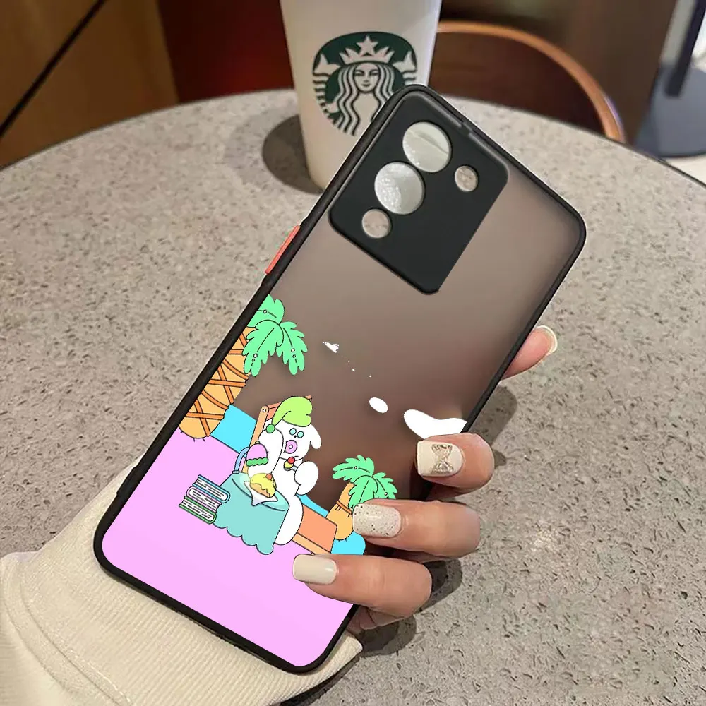 thumbnail image 1 of Matte Case for infinix NOTE 12 G96 11 10 8I 8 7 SMART 4 SPARK 8 8P 6 PRO S5 Case Funda Coque Capa Shell White Pig Rabbit Cartoon, 1 of 5
