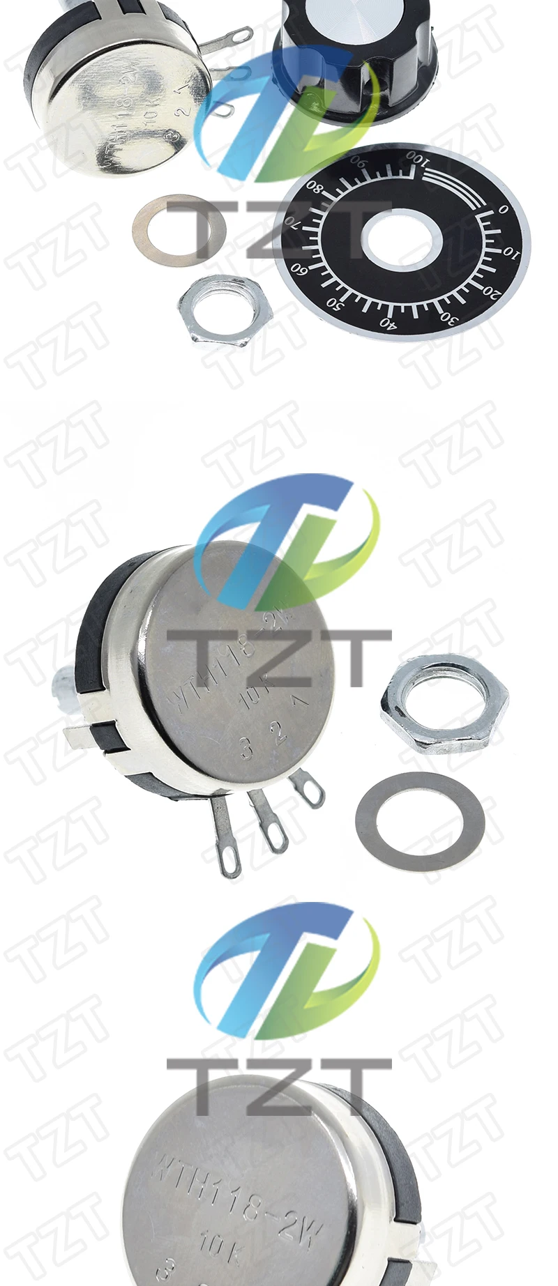 TZT WTH118 DIY Kit Teile 2W 1A Potentiometer 1K 2,2K 4,7K 10K 22K 47K 100K 470K 1M – Detail 4