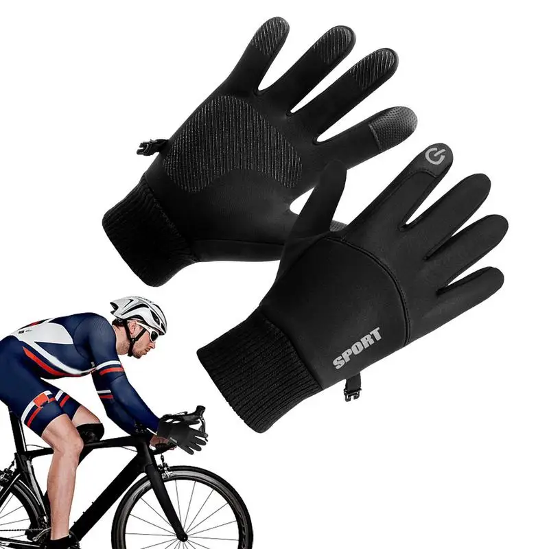 

Зимние перчатки для мужчин и женщин, теплые ветрозащитные Нескользящие перчатки для работы с сенсорным экраном, для езды на велосипеде, вождения, мотоцикла