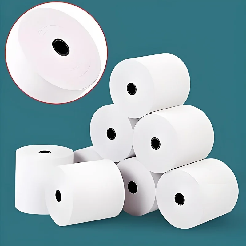 57x40mm 감열지 영수증 용지 10m, 신용카드 기기 용지, 부드럽고 걸림 없음, 유럽 휴대용 POS 단말기용 범용 용지