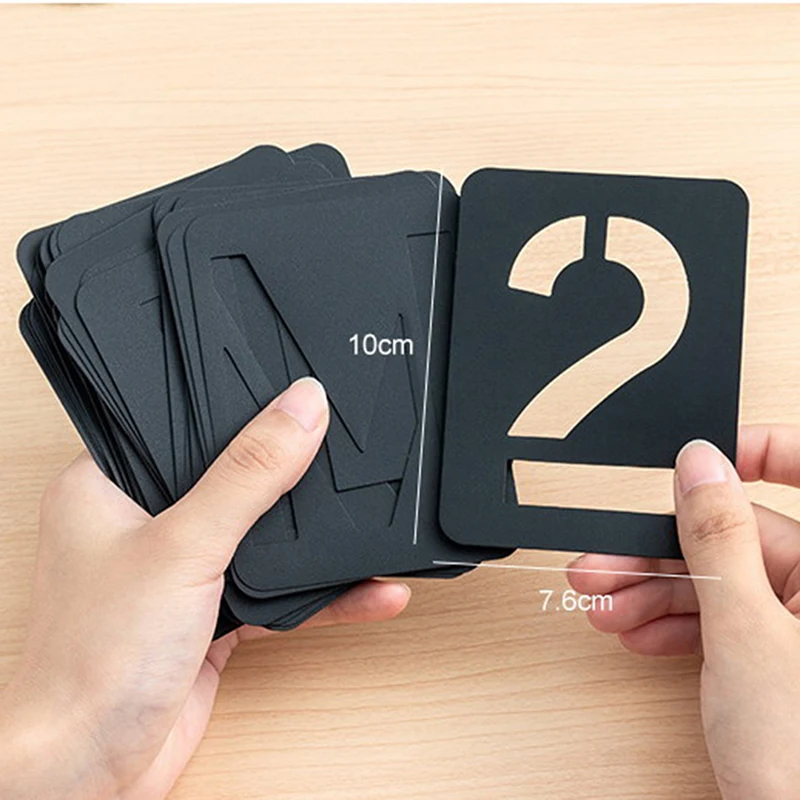 새로운 42개의 문자, 숫자, 기호 공예용 속이 빈 스텐실 스탬핑 엠보싱 템플릿