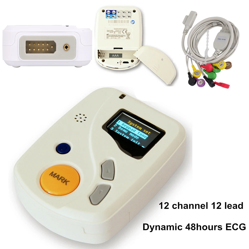 Contec TLC6000 Dynamic Holter ECG 12-lead 48 Hours Analyzer Recorder System, usb pc sw