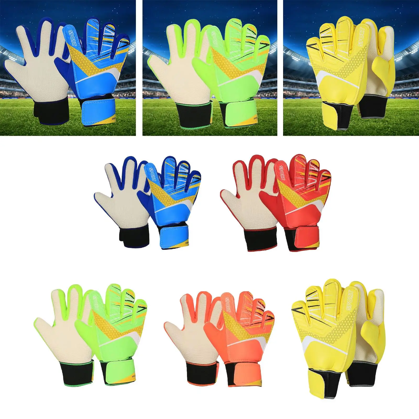 Kids Soccer Goalkeeper Gloves Non Slip Stylish Wear Resistant Sports Supplies Durable Children Breathable Gift for Beginner