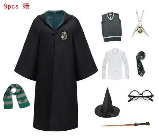 thumbnail image 1 of Nueva capa mágica, bata, disfraz de Hermione Granger, disfraz de Harry Potter, bufanda LED, gafas, ropa de Cosplay de Gryffindor, accesorios de regalo, 1 of 5