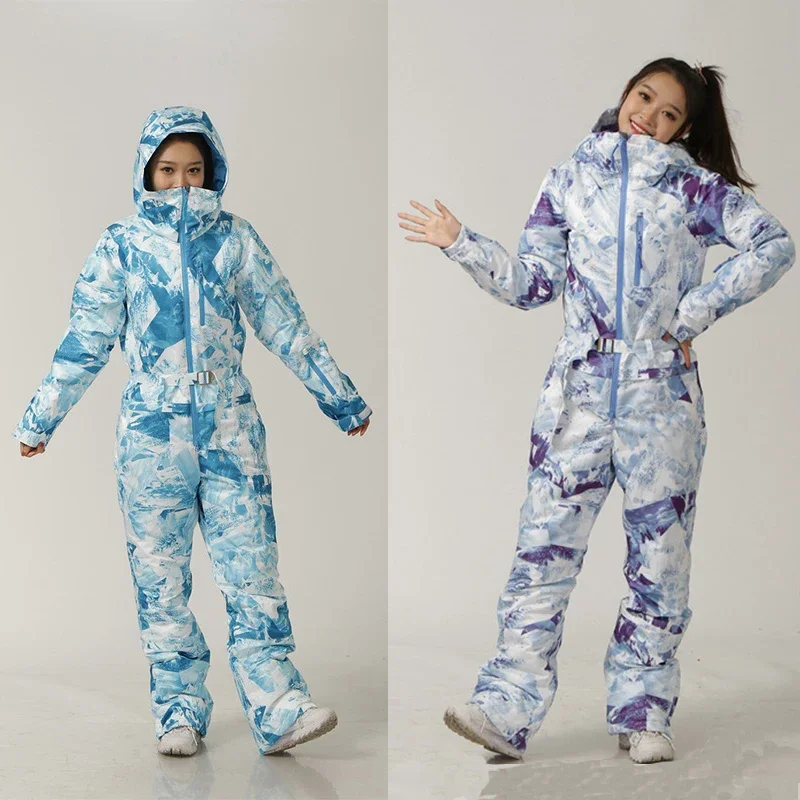 Combinaison de ski imperméable pour femme, salopette femme, vêtements de sport à capuche chauds, combinaison de neige trempée, 1 pièce, 2024, 506