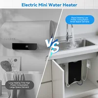 Chauffe-eau électrique instantané sans réservoir 5,5 kW 220 V, chauffe-eau instantané avec affichage numérique pour cuisine salle de bains 5