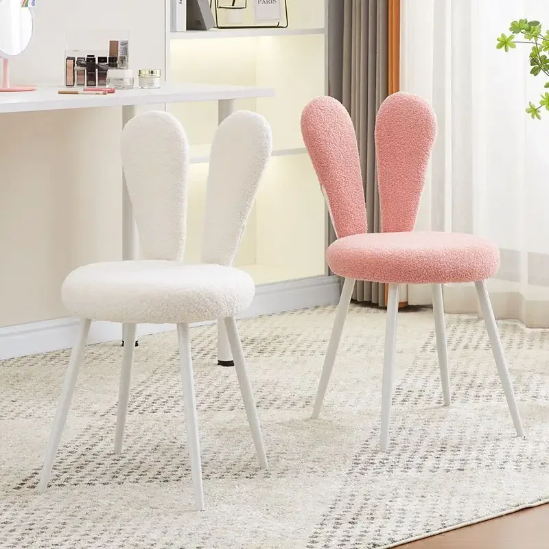 

Simple Modern Round Chairs Backrest Makeup Shoes Changing Stool Girls Luxury Bedroom Dresser Manicure Ottomans Home Furniture