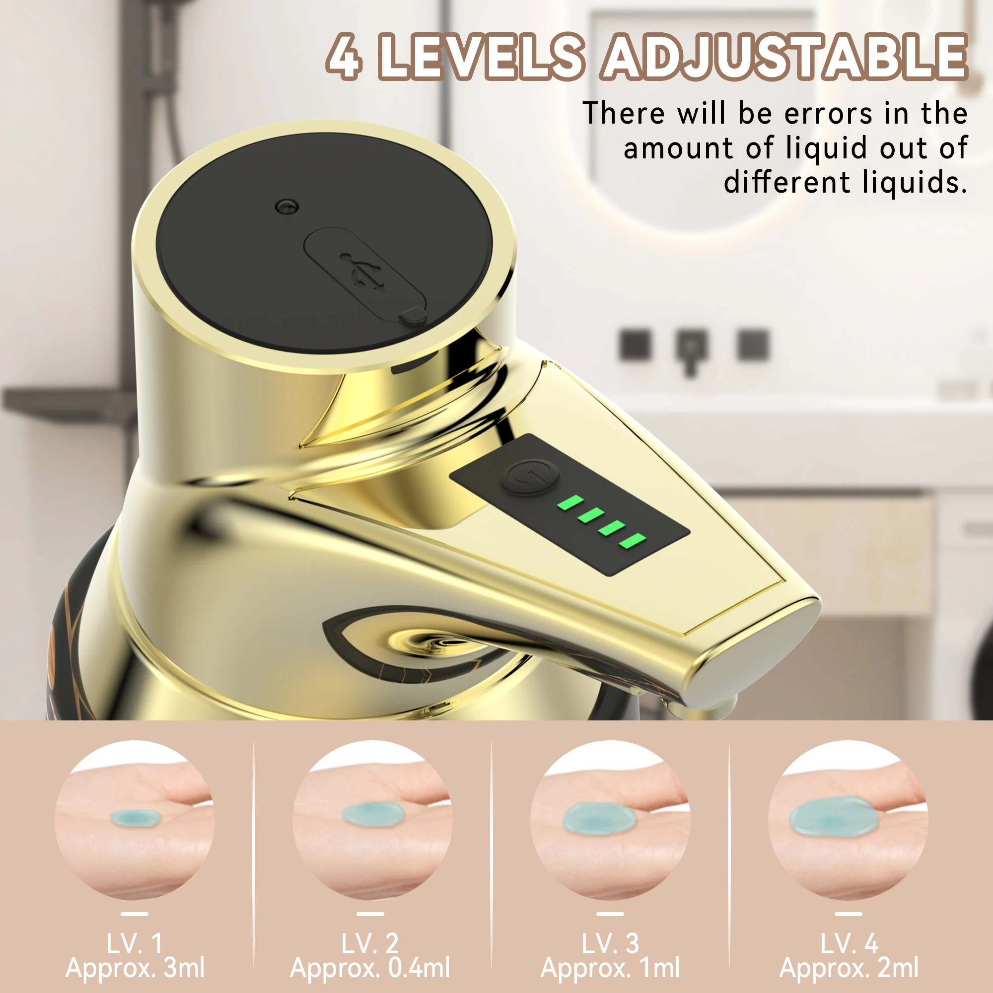 USB Charging Intelligent Electric Hand Sanitizer Washing Machine 4-speed Adjustable  Hand Sanitizer/Body Wash Desktop Bathroom