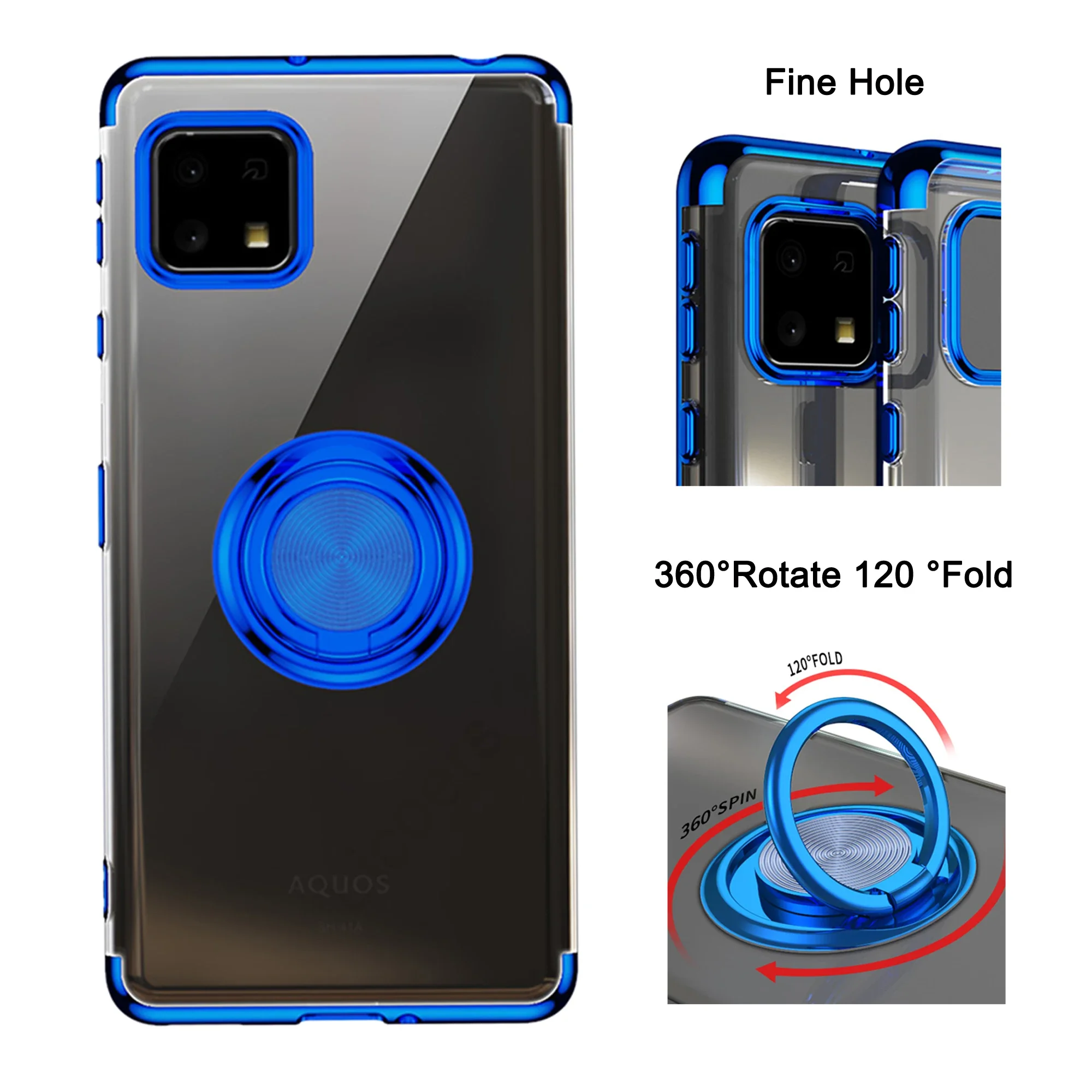Plating Ring Bracket Soft Silicone Stand Phone Case with Car Holder