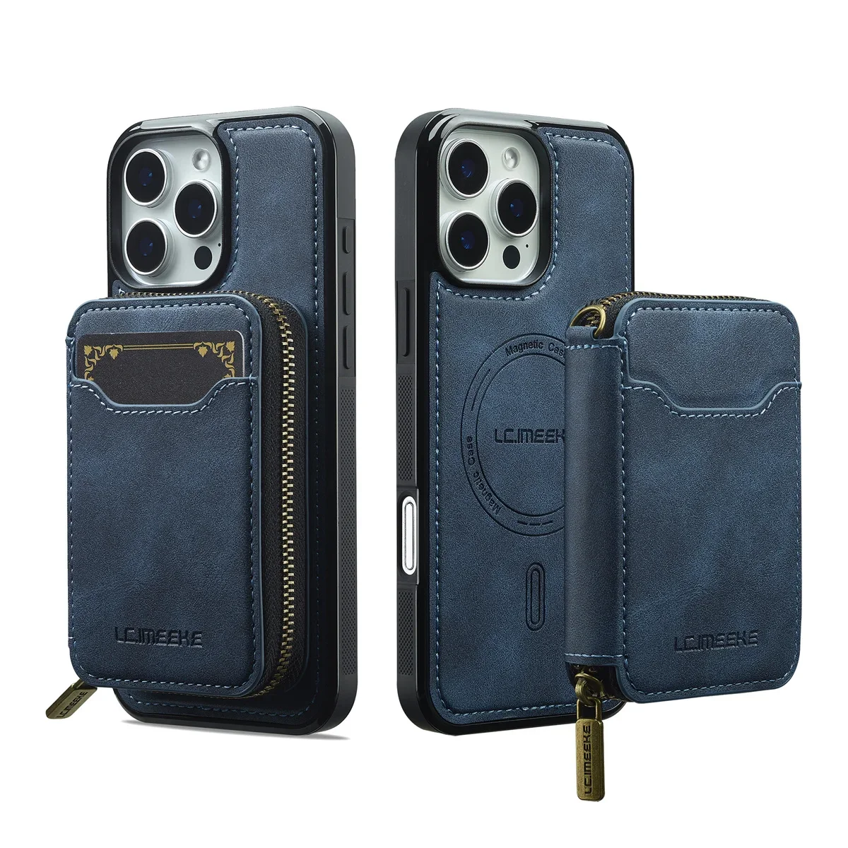 Premium 2-in-1 Magsafe Magnetic Leather Phone Case with Wallet Card Holder