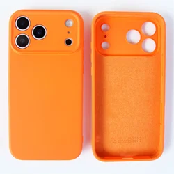 Luxury Shockproof Liquid Silicone Rubber Phone Case Cover - iPhone 16 Pro Max (Orange)