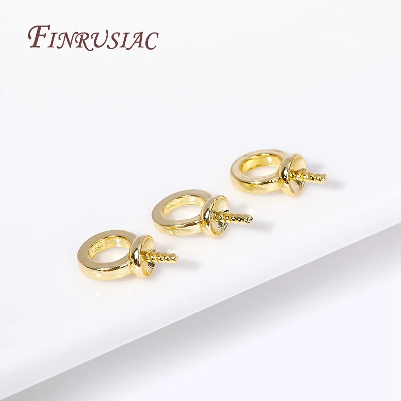 

18K Gold Plated Brass Metal Pearl Pendant Mounting Bails Connectors For Jewelry Making Supplies DIY Pearl Accessories