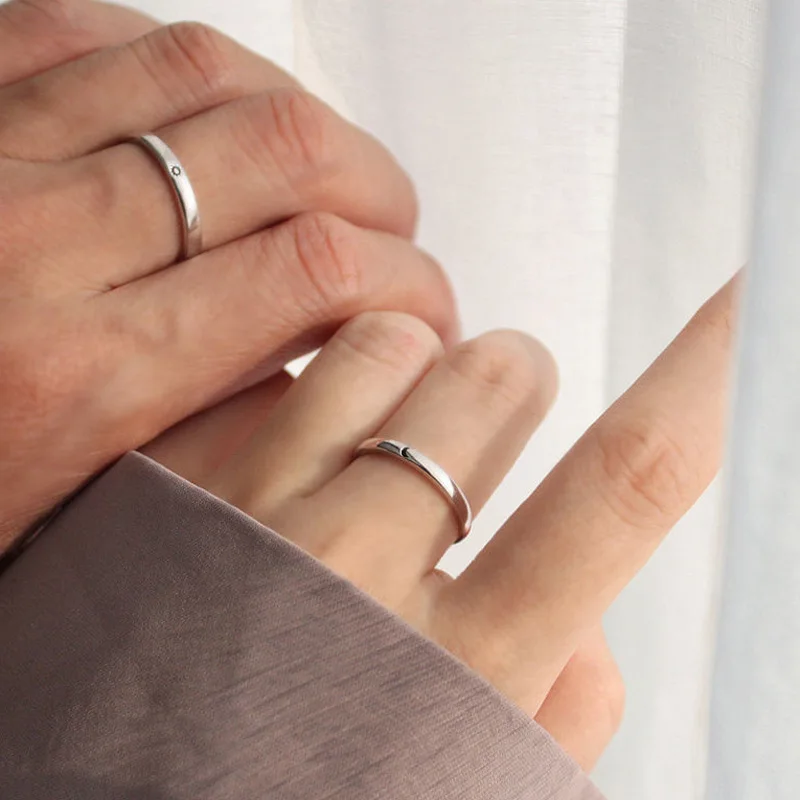 Couples Rings 2Pcs Sun Moon Open Adjustable For Women Men