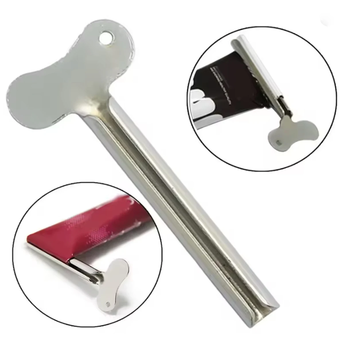 1pc Stainless Steel Toothpaste Tube Squeezers Metal Key Toothpaste Squeezers for Bathroom Hair Dye Cosmetic Tubes Squeezer