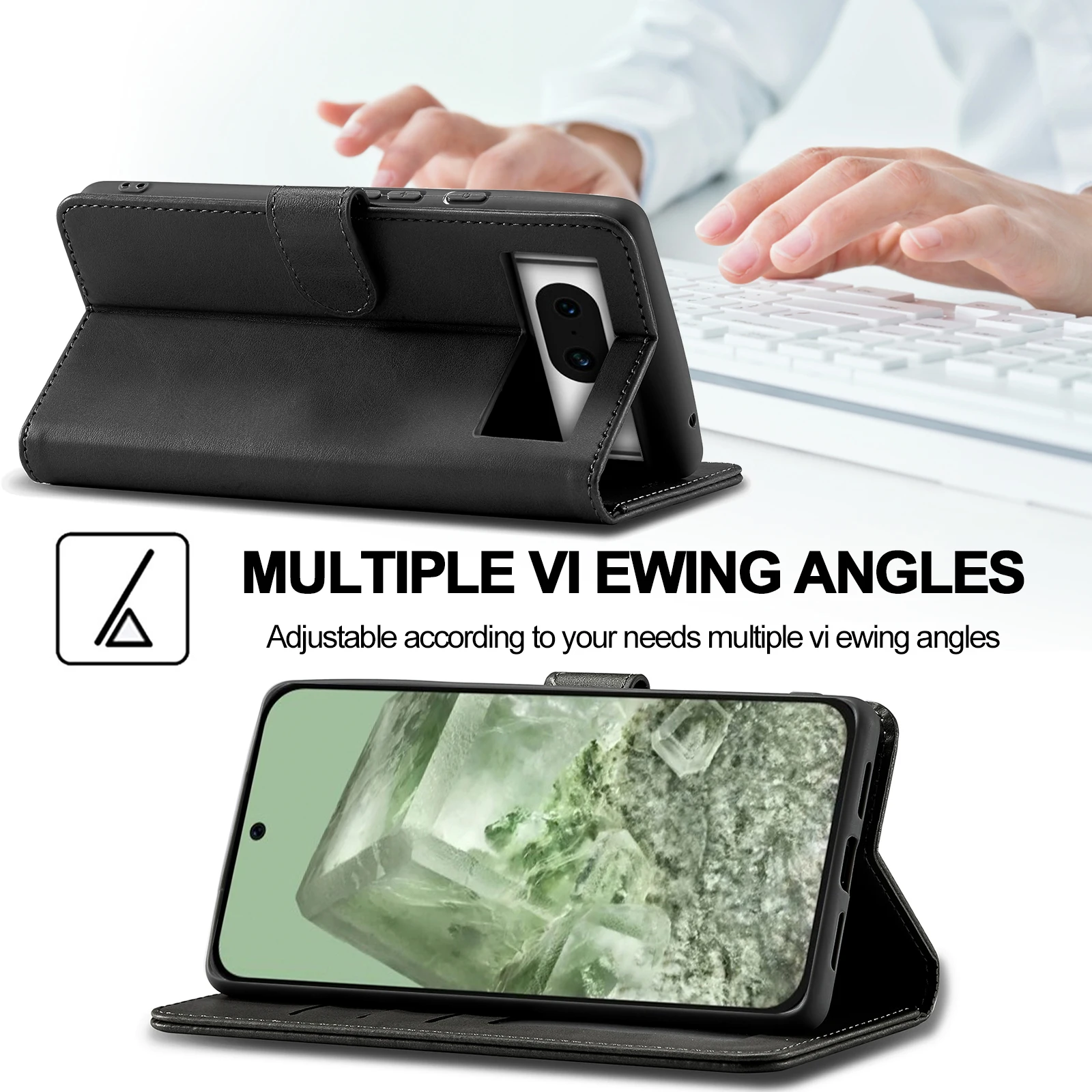 Elegant Business Leather Flip Wallet Phone Cover with Card Holder
