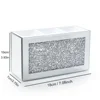 Crushed Diamond Makeup Brush Holder Organizer Glass Mirrored Remote Control Organiser Holder Container Accessories Desktop Decor 6