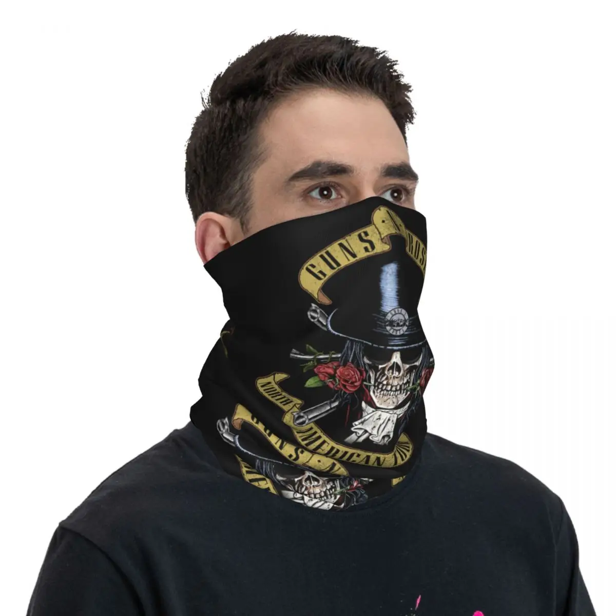 Guns N Rose GNR Steampunk Music Bandana Neck Gaiter Printed Wrap Scarf Multi-use Balaclava Outdoor Sports Unisex cycling bandana,neck wrap,neck gaiter,bandana neck cover,multifunctional bandana
