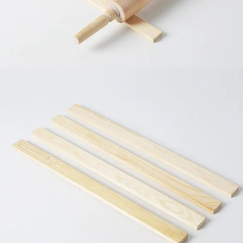 2pcs 5-10mm Ceramic Clay Board Guide Pine Wood Strip Wooden Ruler Ceramic Tool Rolling Clay Cutting Tool Solid Wood Guide Rail