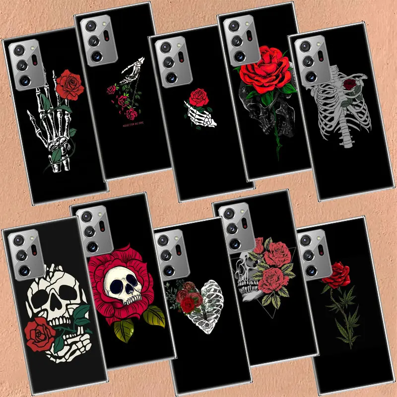 Custodia Per Telefono Con Fiori Di Rose Rosse Luminose Per Samsung Galaxy S24 S23 S22 Ultra S21 Plus Capa S20 Fe S10 S9 S8 Plus Cover Shell Clear T