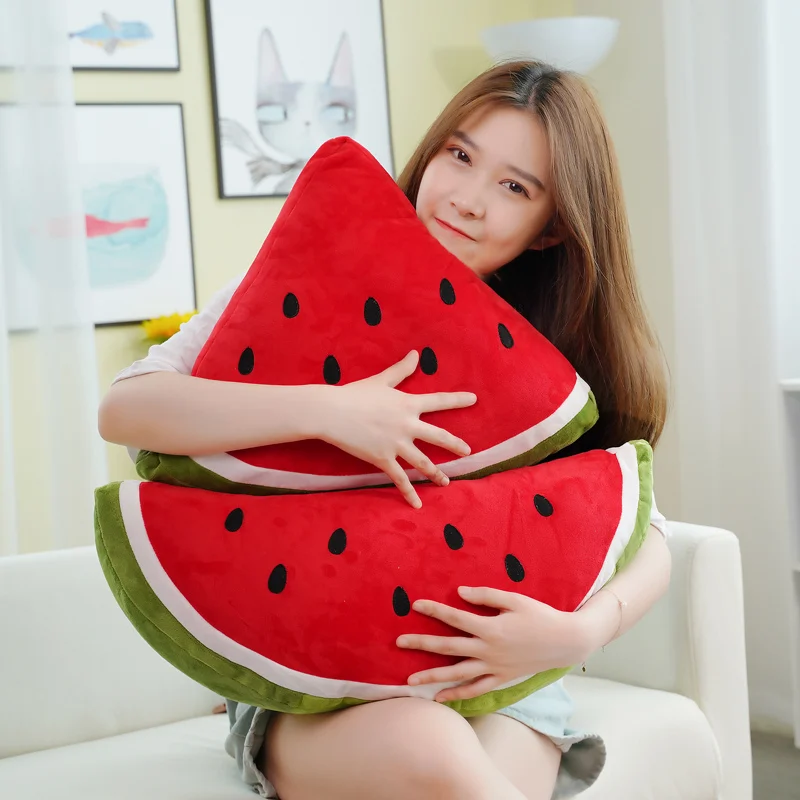 Lifelike Cute Watermelon Plush Toys Doll Stuffed Plant Cushions Kawaii Cartoon Fruits Pillow Soft Toy for Children Birthday Gift 6