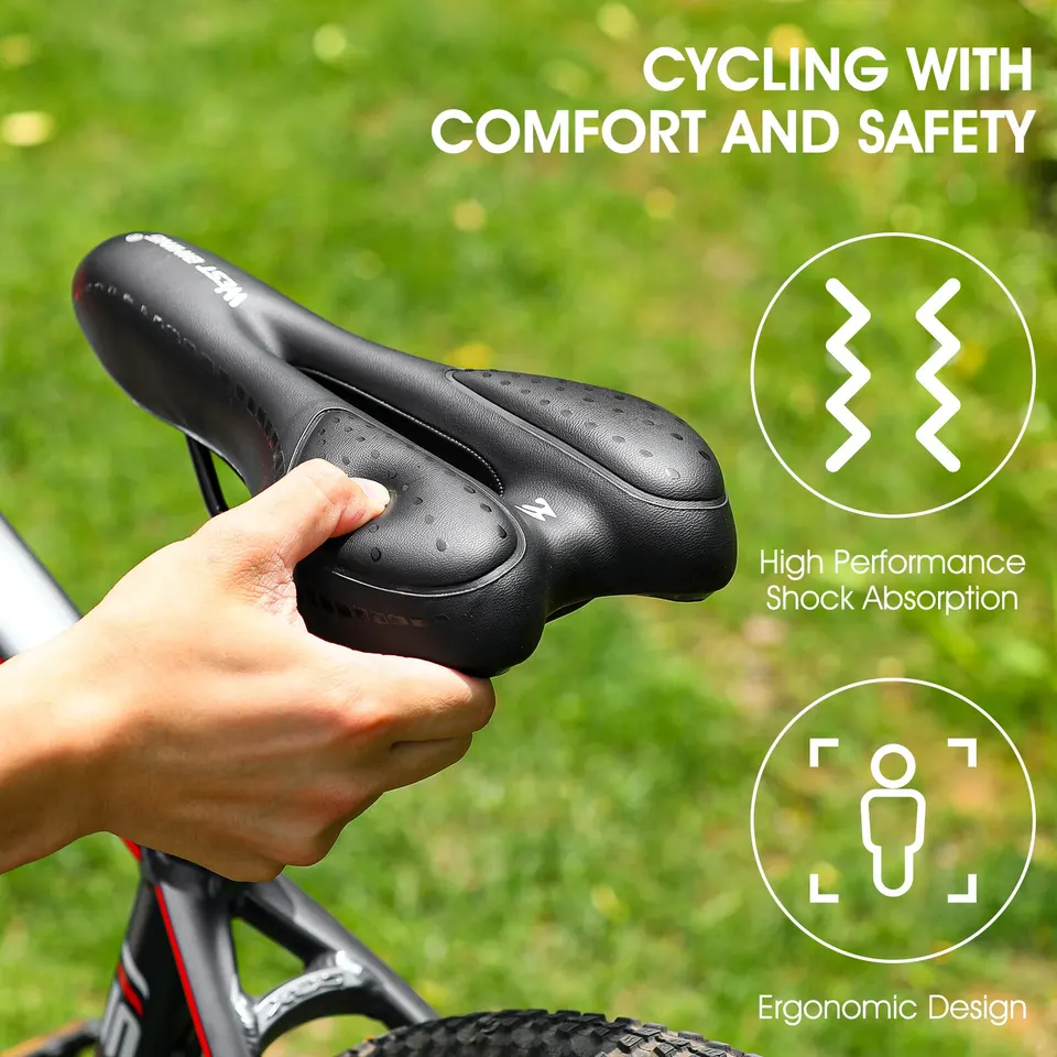 Selle de vélo confortable pour VTT et vélo de route en gel creux coussin de vélo d'exercice selle pour hommes et femmes (couleur : type C noir