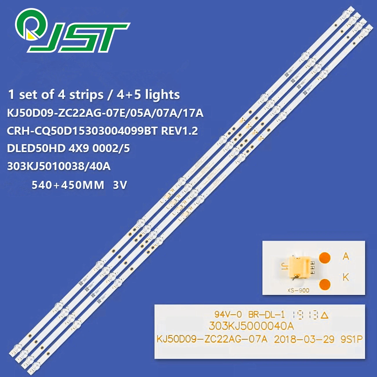 4pcs LED AWOX U5100 U5000STR/4K DIJITSU DJTV501 HPK950 KJ50D09-ZC22AG-017A/05/05A/05E/07A/07E 303KJ500038 303KJ5010040A KJ500M09