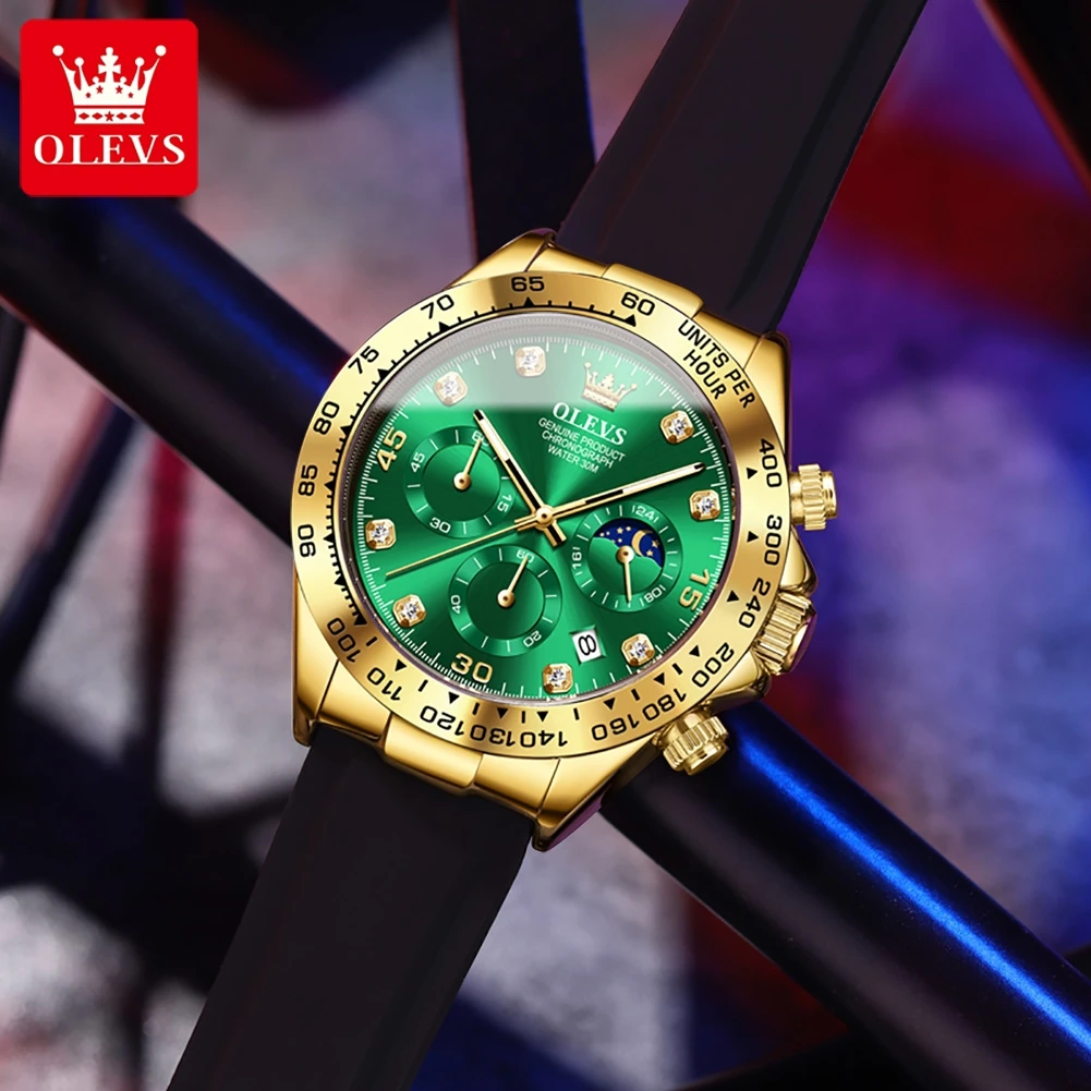 ساعة OLEVS-ساعة كوارتز متعددة الوظائف للرجال ، عصر...