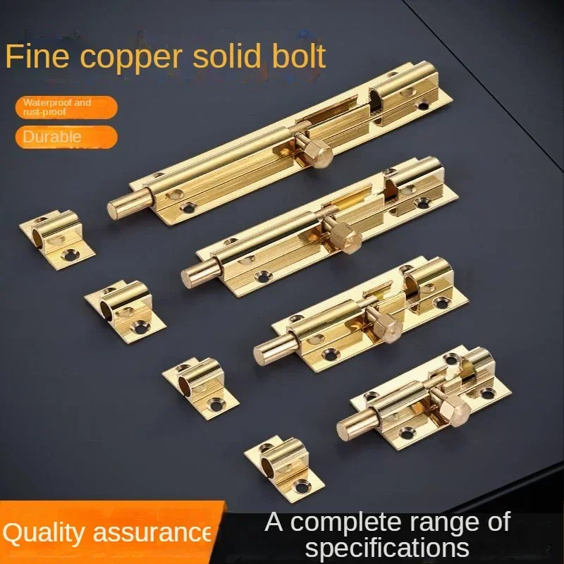 1.5/2/3/4 Inch Long Brass Door Slide Bolts Latch Lock Gate Safety Bolt Hasp Staple Home Security Sliding Locks