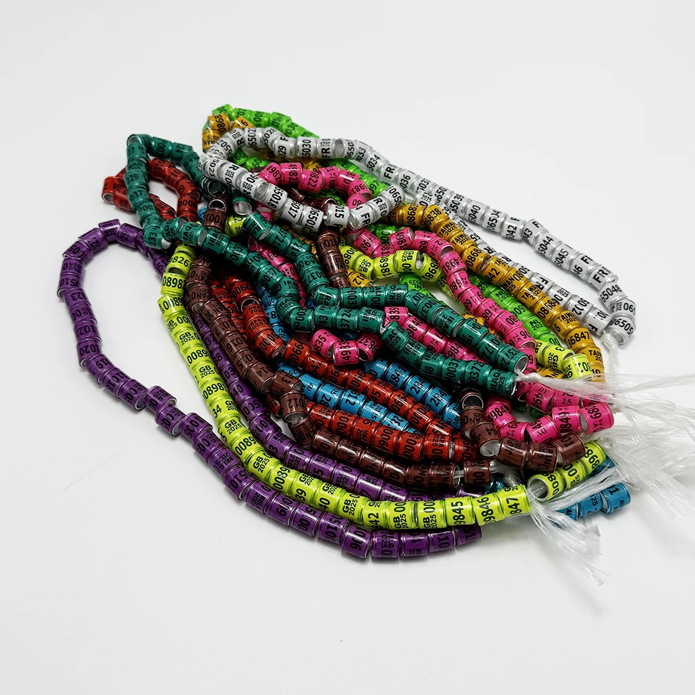 2025 Pigeon Foot Ring 8mm with Numbers Aluminum Plastic Bird Foot Ring Multicolor Bird Supplies Training Tool 50 Pcs - Image 4