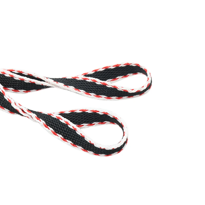 Weiou Simple Style CuteShoelaces 0.8 Cm Flat  Black-white-red Tricolor Polyester Shoe Lace Canvas Sneaker  Custom Color 60-200cm