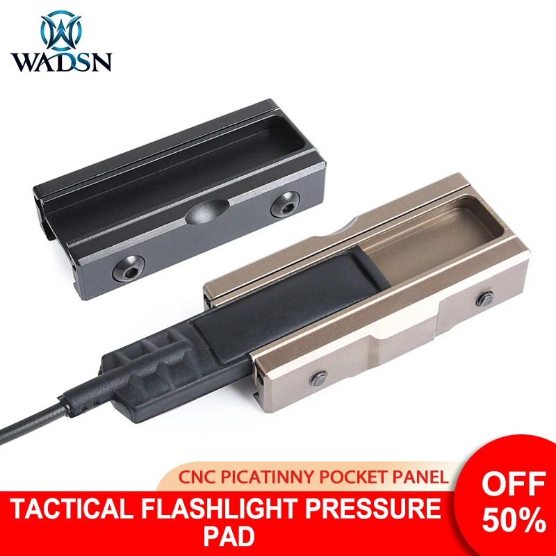 WADSNTacticalFlashlightPressureSwitchTailMountPicatinnyMlok
