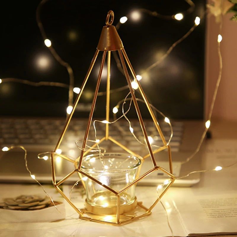 Fairy Lights Fairy Lights Copper Wire LED String Lights Christmas Garland Indoor Bedroom Home Wedding New Year Decoration USB Battery Powered