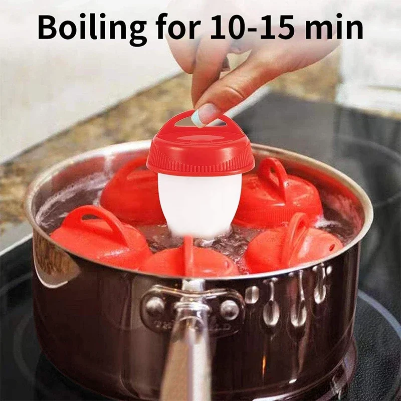 BPA Free Silicone Egg Boiler Steamer Non-stick Silicone Egg Cook Cups 3/6pcs Fast Poacher for Breakfast Kitchen Cooking Tool