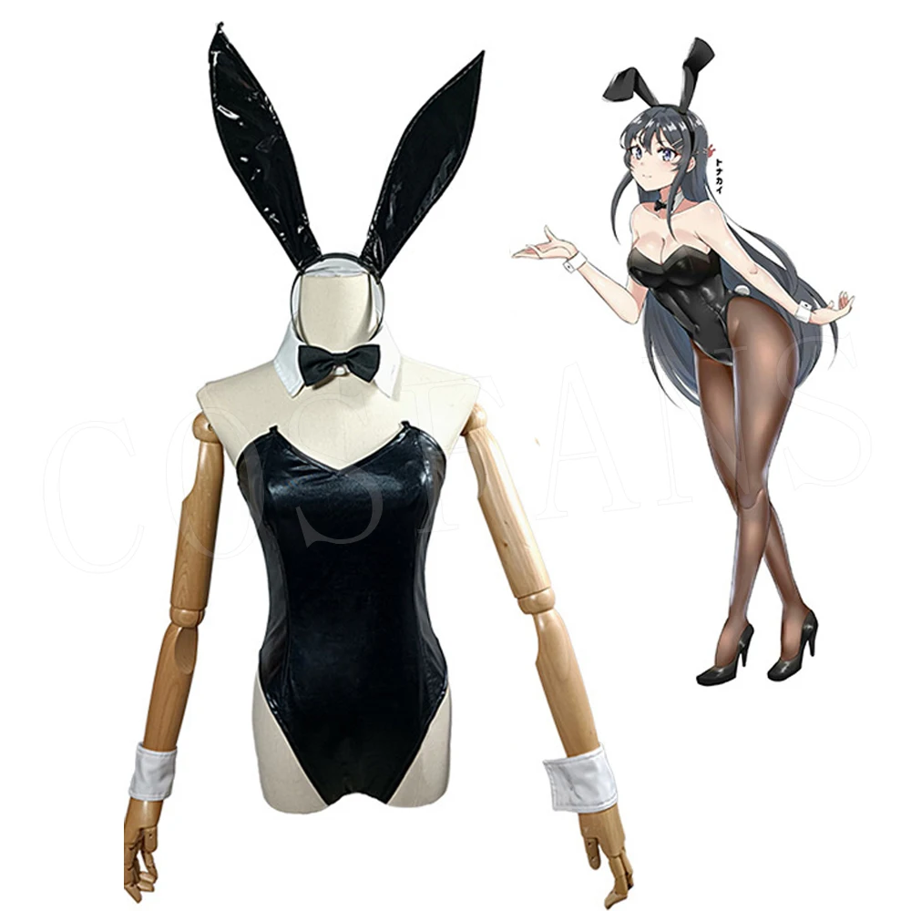 

Anime Youth Pighead Youth Will Not Dream of Rabbit Girl, Student Sister Sakurashima mai Sexy One Piece Costume Accessories Set