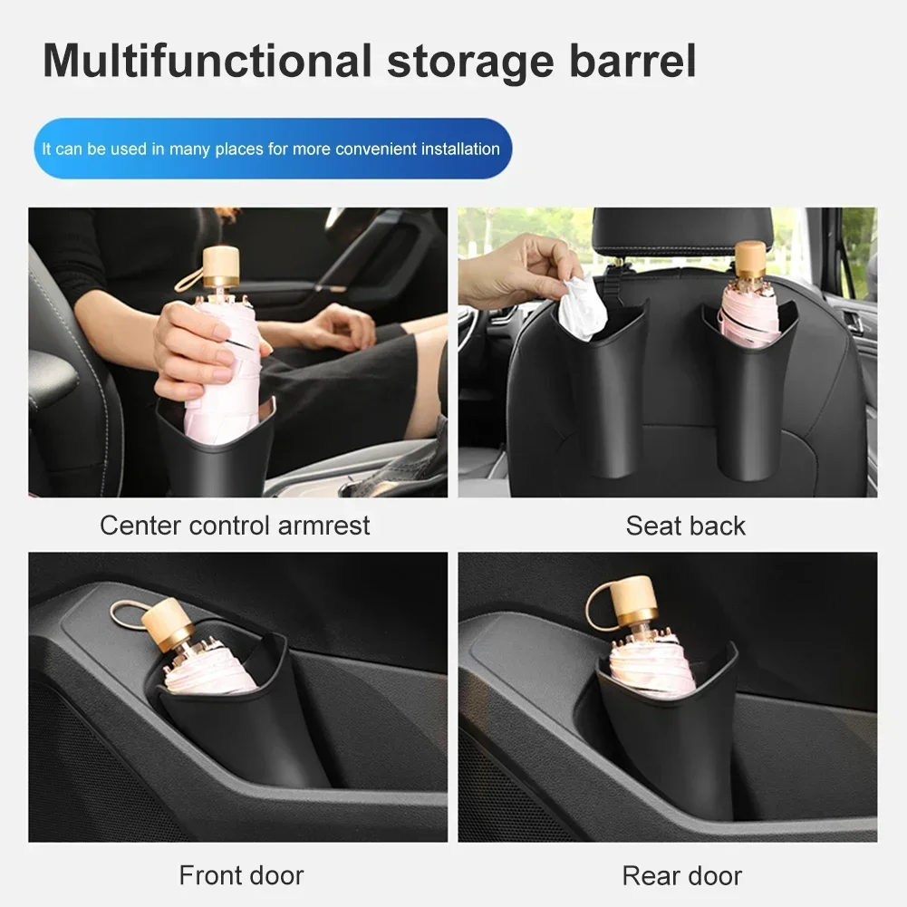 Car Storage Box Umbrella Organizer Bucket Water Bottles Rack Holder Backseat Garbage for Auto umbrella holder