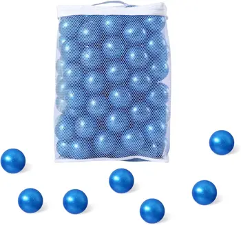 Ball Pit Balls for Kids, Plastic Refill 2.2 Inch Balls, 100 Pack, Bright Colors, Phthalate and BPA Free, Includes a Reusable Sto