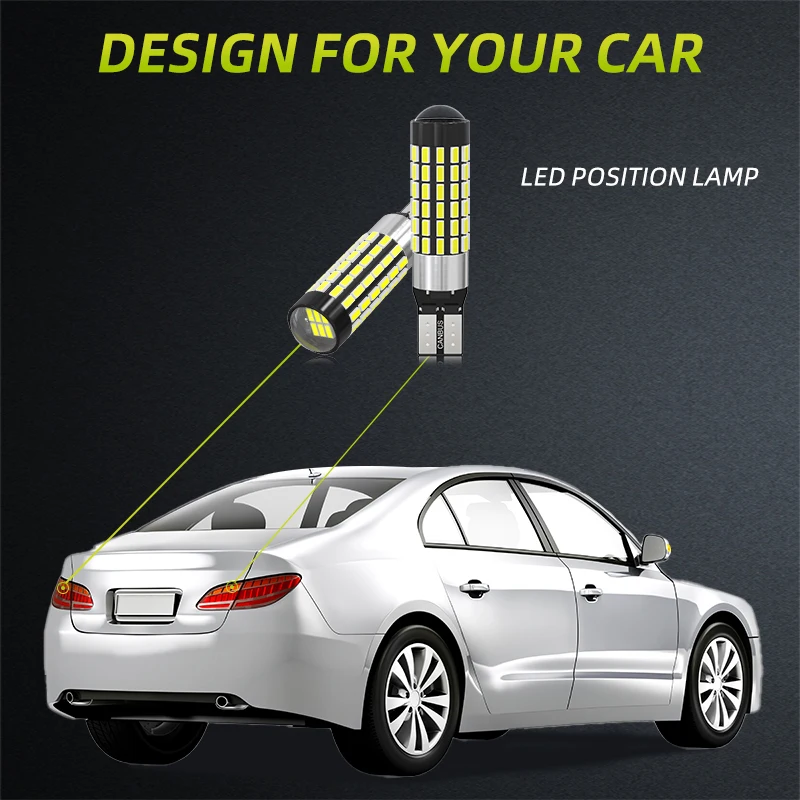 Jiachi   2PCS   T10 LED   78 SMD 3014 CANBUS  194 921 ڵ     12-24V