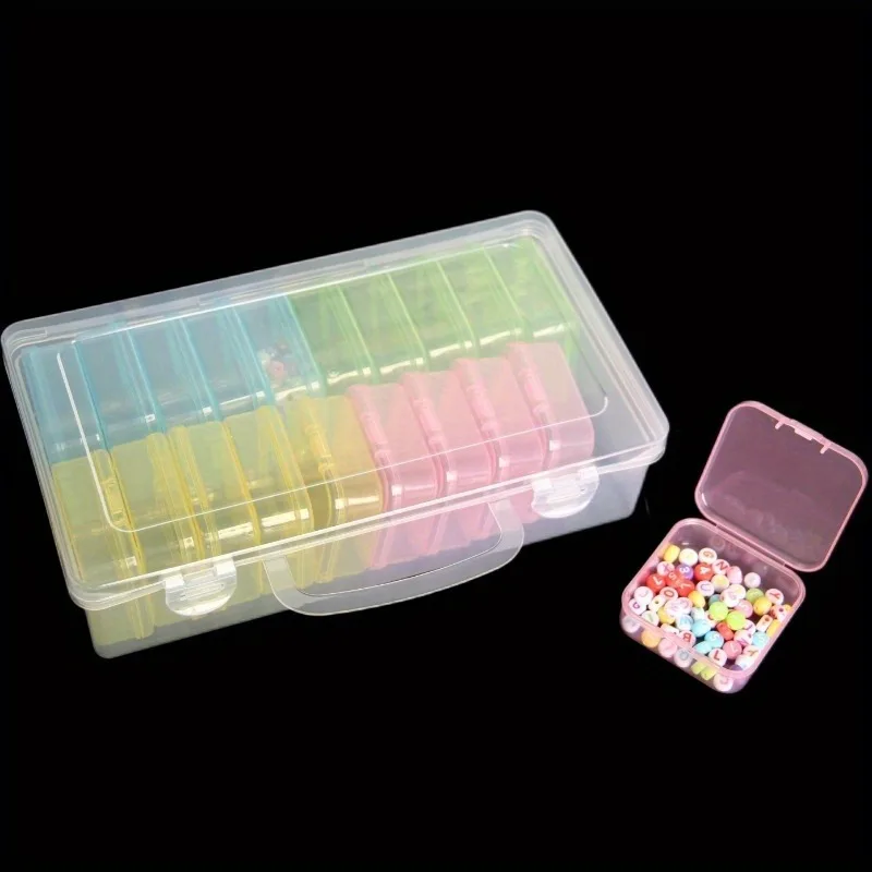 1 set 20-compartment colorful transparent plastic storage box multi-purpose hardware tools container classification box storage box,plastic storage box,storage container