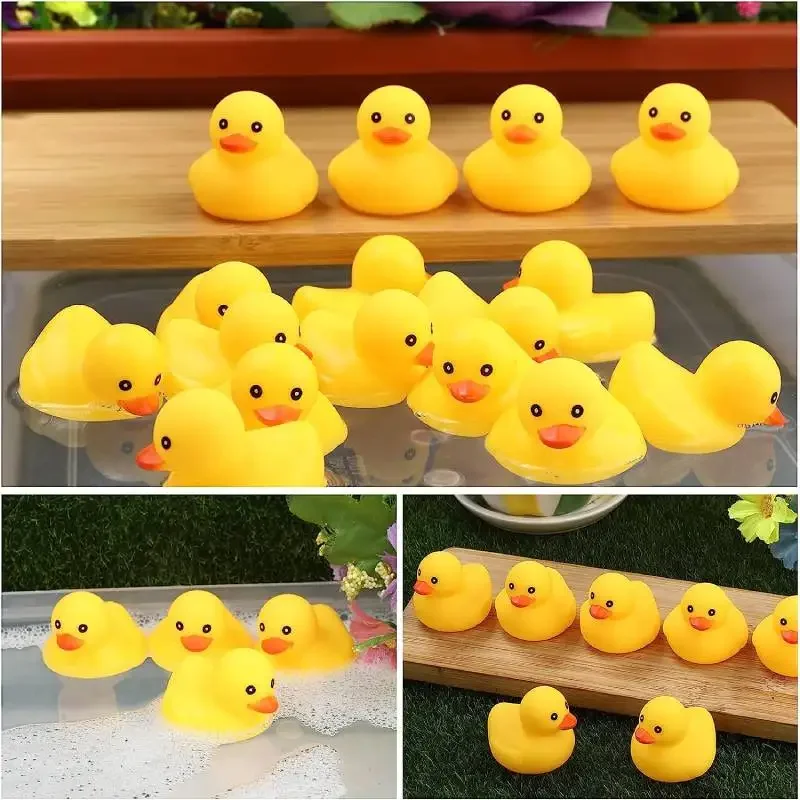 5pcs/Rubber Duck Bath Toys Yellow Mini Ducks Float Duck Baby Bath Toy Shower Party Favors Gift for Toddlers Kids Boys Girl 3
