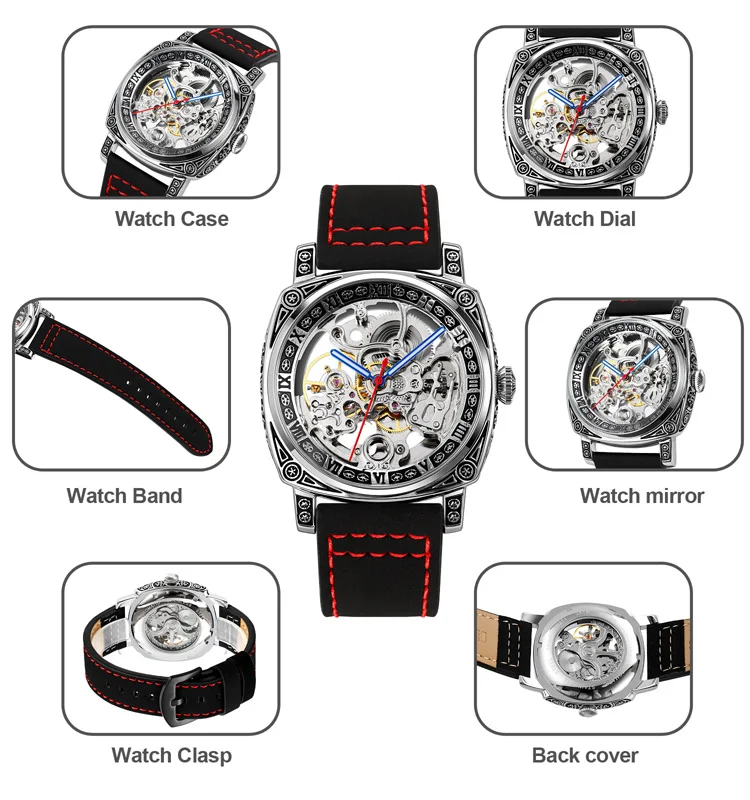 SKMEI Luxury Leather Strap Mens Automatic Watches Simple Mechanical Wristwatch Male Waterproof Clock reloj hombre 9271