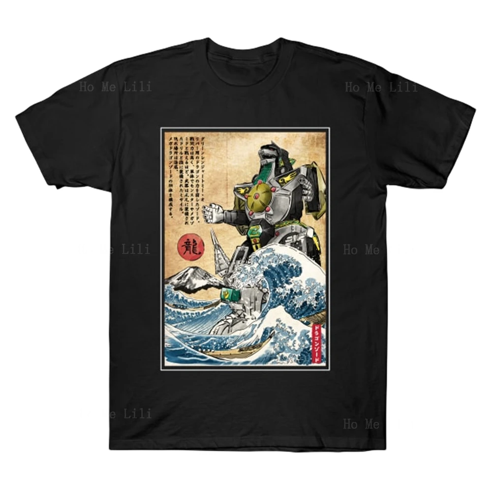 T-Shirt Estiva Giapponese Wave Dragonzord In Giappone Rangers Hip Hop In Puro Cotone
