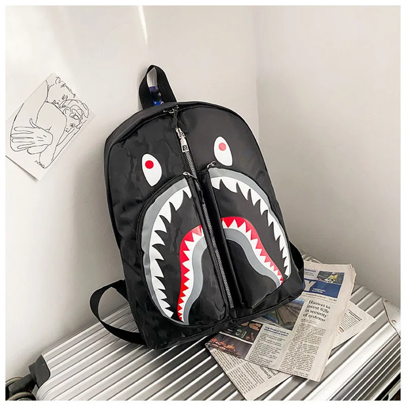 Backpack Elementary Bookbag Travel Rucksack Cartoon Shark Print Primary  School Student Satchel Backpack Mochila Infantil - AliExpress