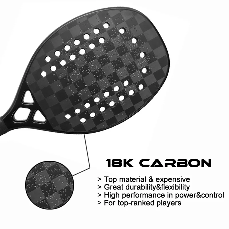 KEVLAR-Carbon Beach Tennis Racket EVA Soft Memory Foam Core 3K 12K 18K tennis racket