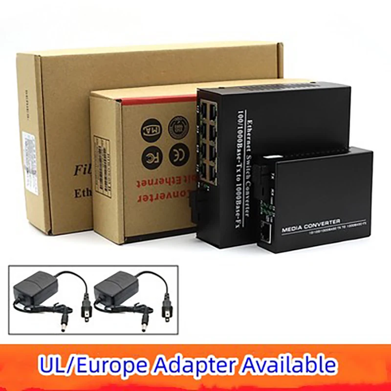 Fiber Transceiver Module Gigabit Fiber Transceiver SC 1 Fiber 8RJ45 + 1 RJ45 Singlemode 10 m 100 m 1000m Media Converter 20km Pair