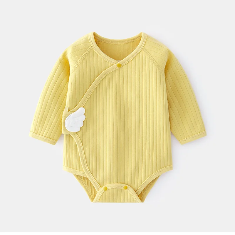 

Baby Jumpsuit Spring and Autumn Romper Baby Triangle Rompers Cotton Newborn Long Sleeve Wings Boneless Onesie