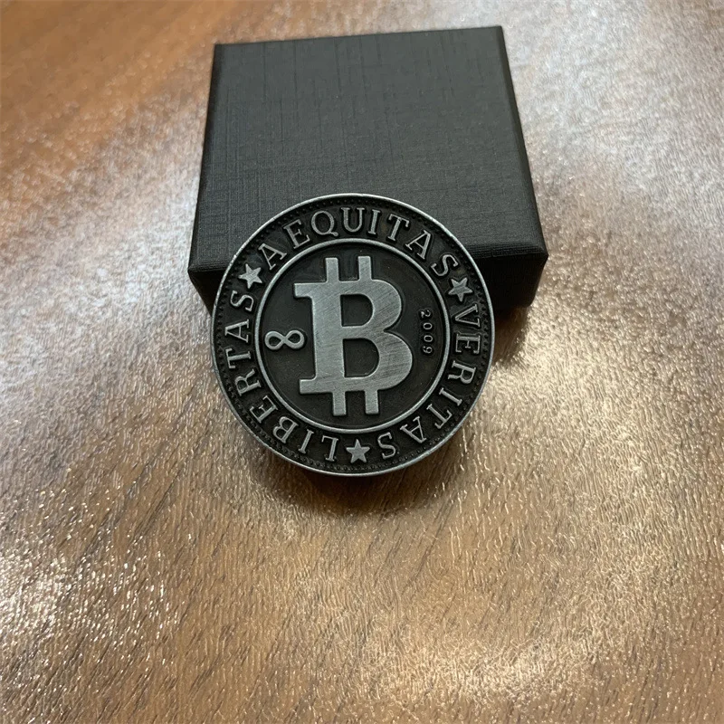 EDC Stress Relief Magnetic Haptic Coins Metal Bitcoin Model Vent Simulation Cool Toys Biscuit Fidget Push Papa Coin Adults Kids