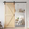 36x84" Sliding Barn Wood Door Panel with 6.6ft Hardware Kit Easy DIY Assembly RequiredPerfect for Warehouses  Bedrooms Bathroom 1