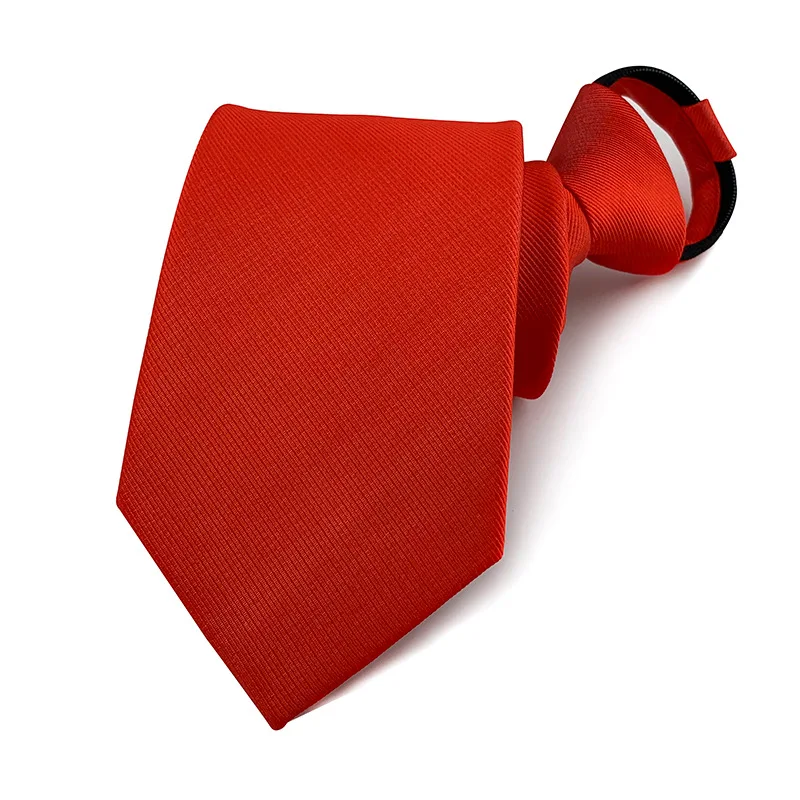 Solid Colors Necktie Zipper Tie 8cm Ties Business For Man Gravatas Handkerchief Bowtie Mens Wedding Shirt Accessories Solid Color Tie